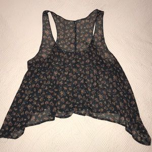 See through flowy crop top😍